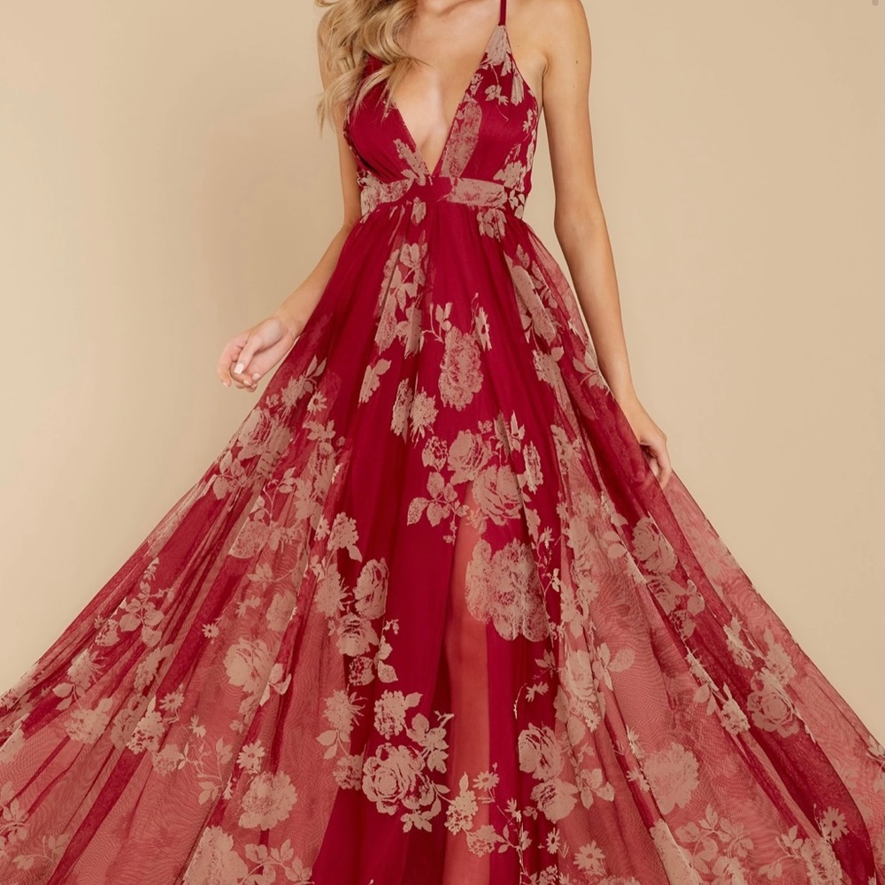 Gorgeous Gal Red Wine Maxi Dress